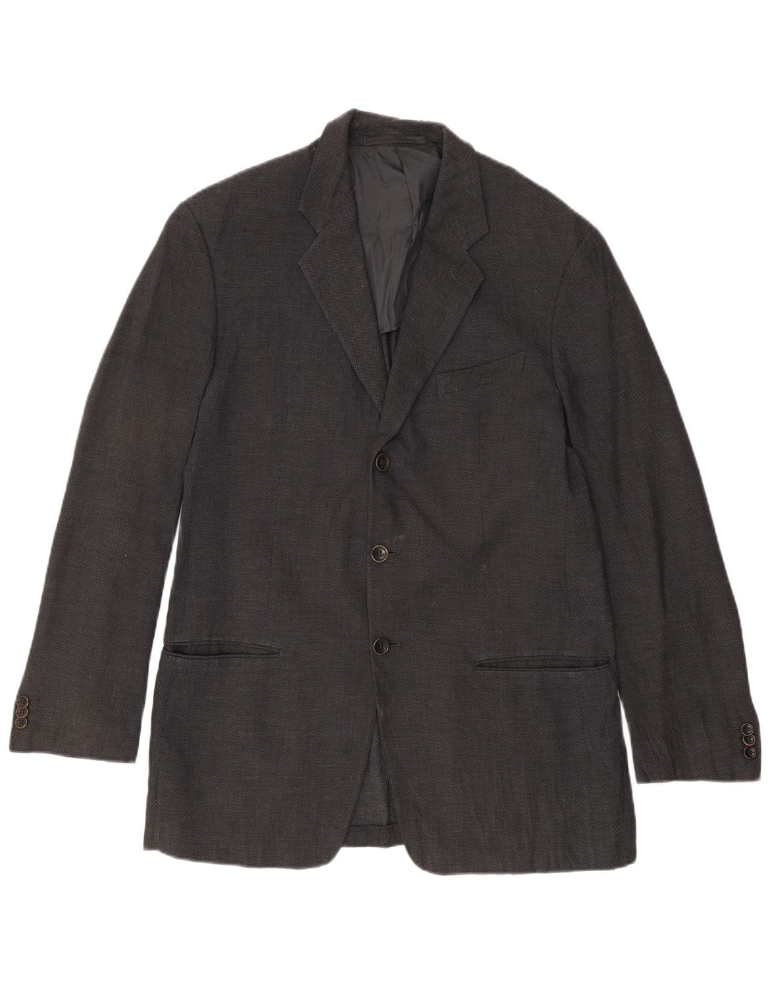 Jaqueta Blazer Masculina Armani Collezioni com 3 Botões IT 50 Linho Cinza Médio