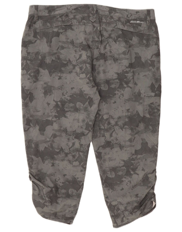 Calça cargo feminina Eddie Bauer US 14 XL W38 L21 cinza camuflada