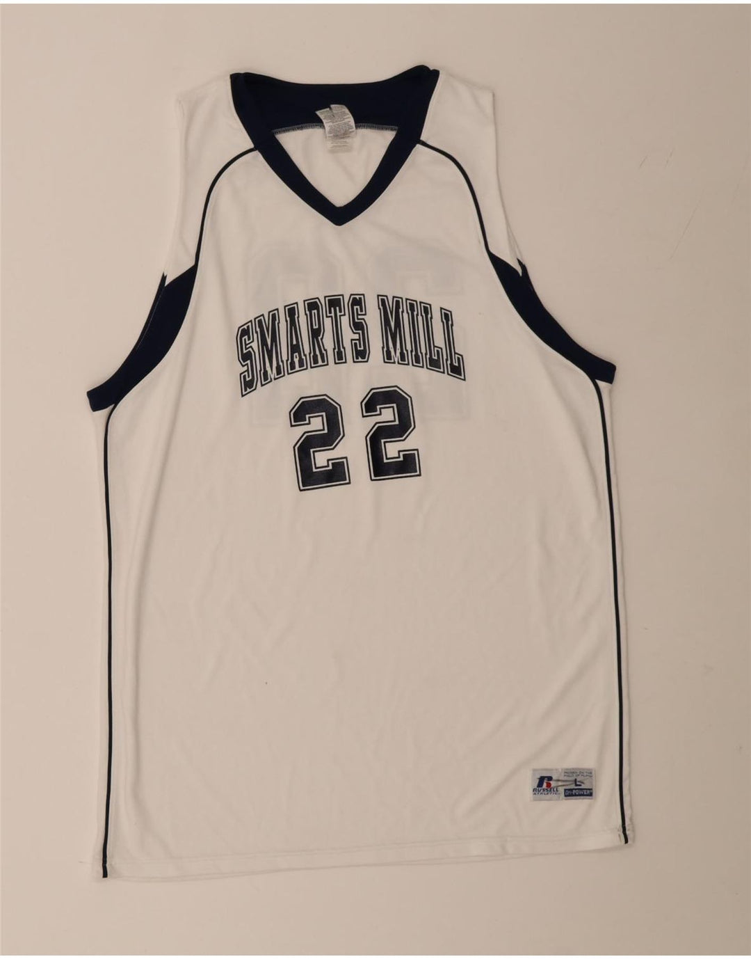 Russell Athletic Mens Graphic Vest Top Grande Poliéster Colorblock Branco