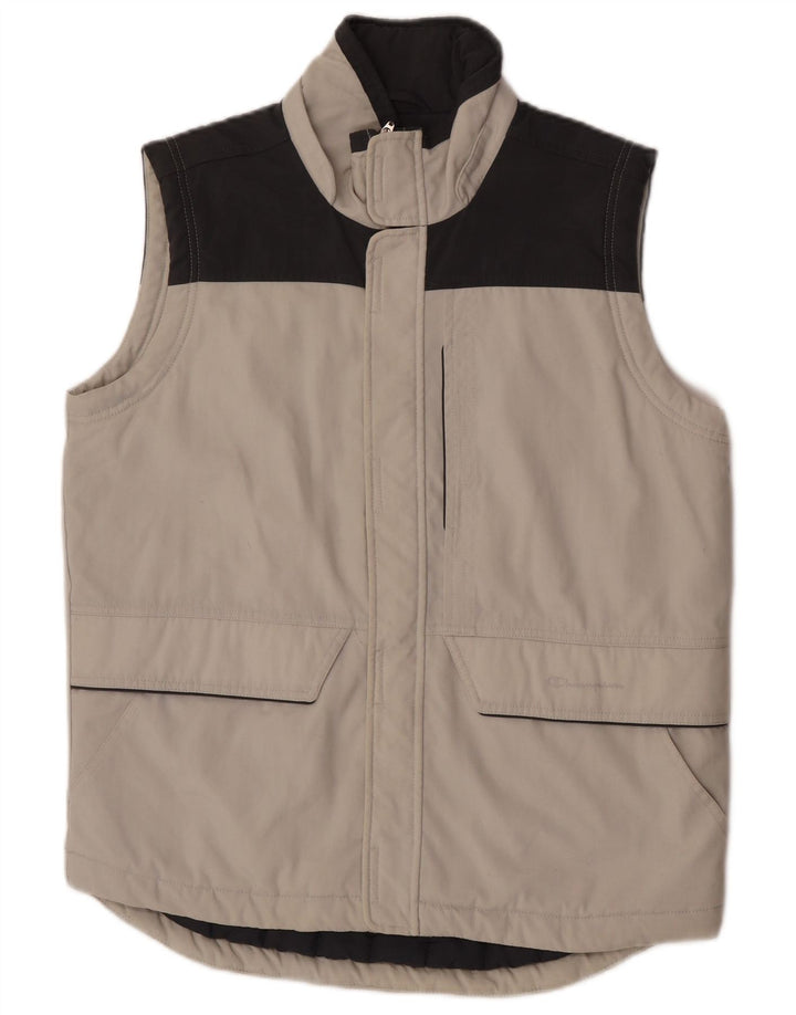 Colete acolchoado masculino Champion UK 36 pequeno cinza colorblock poliamida