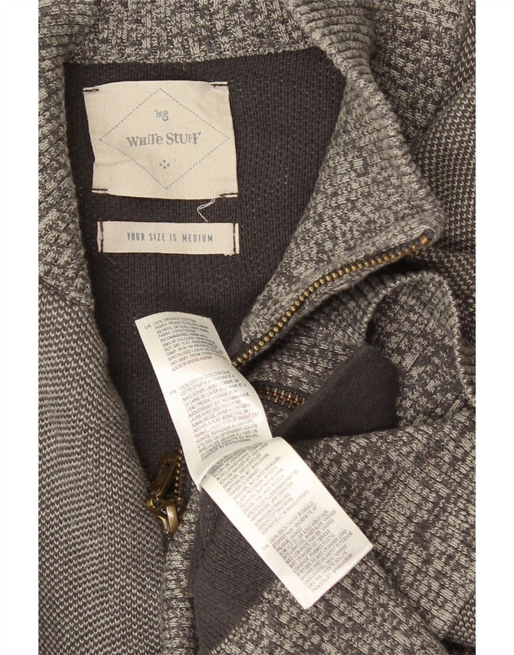 Suéter cardigã masculino White Stuff algodão cinza médio