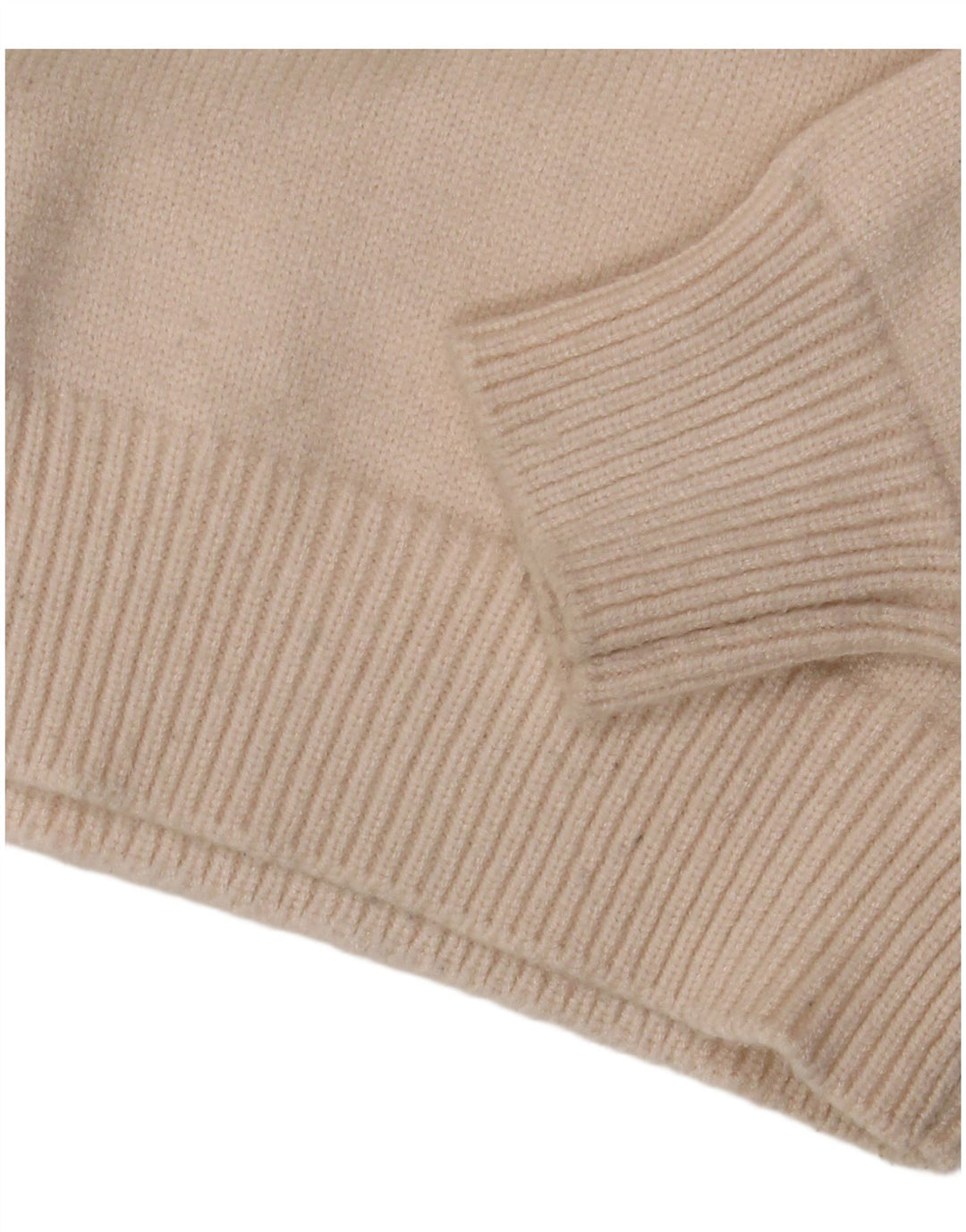 Zara Suéter feminino cropped com gola redonda Reino Unido 12 médio off white viscose