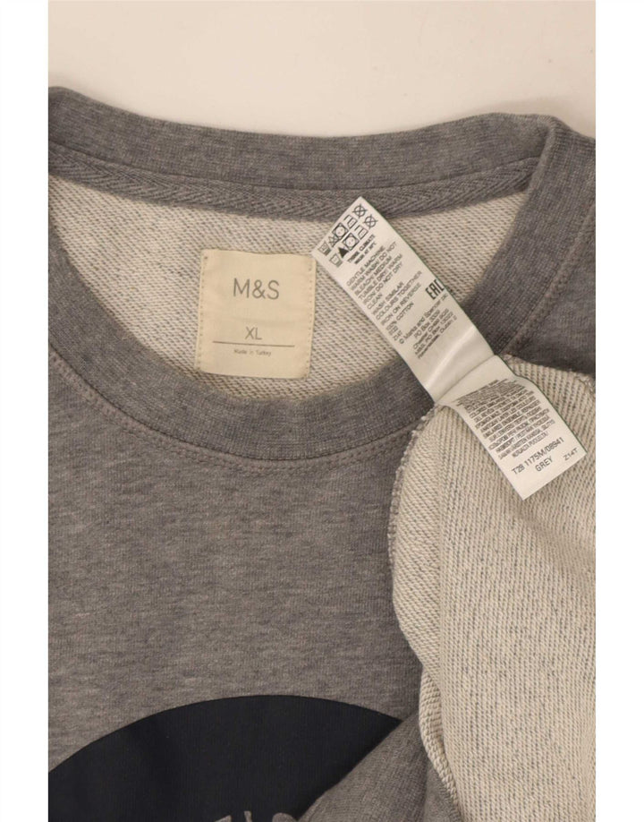 Suéter gráfico masculino Marks & Spencer XL algodão cinza