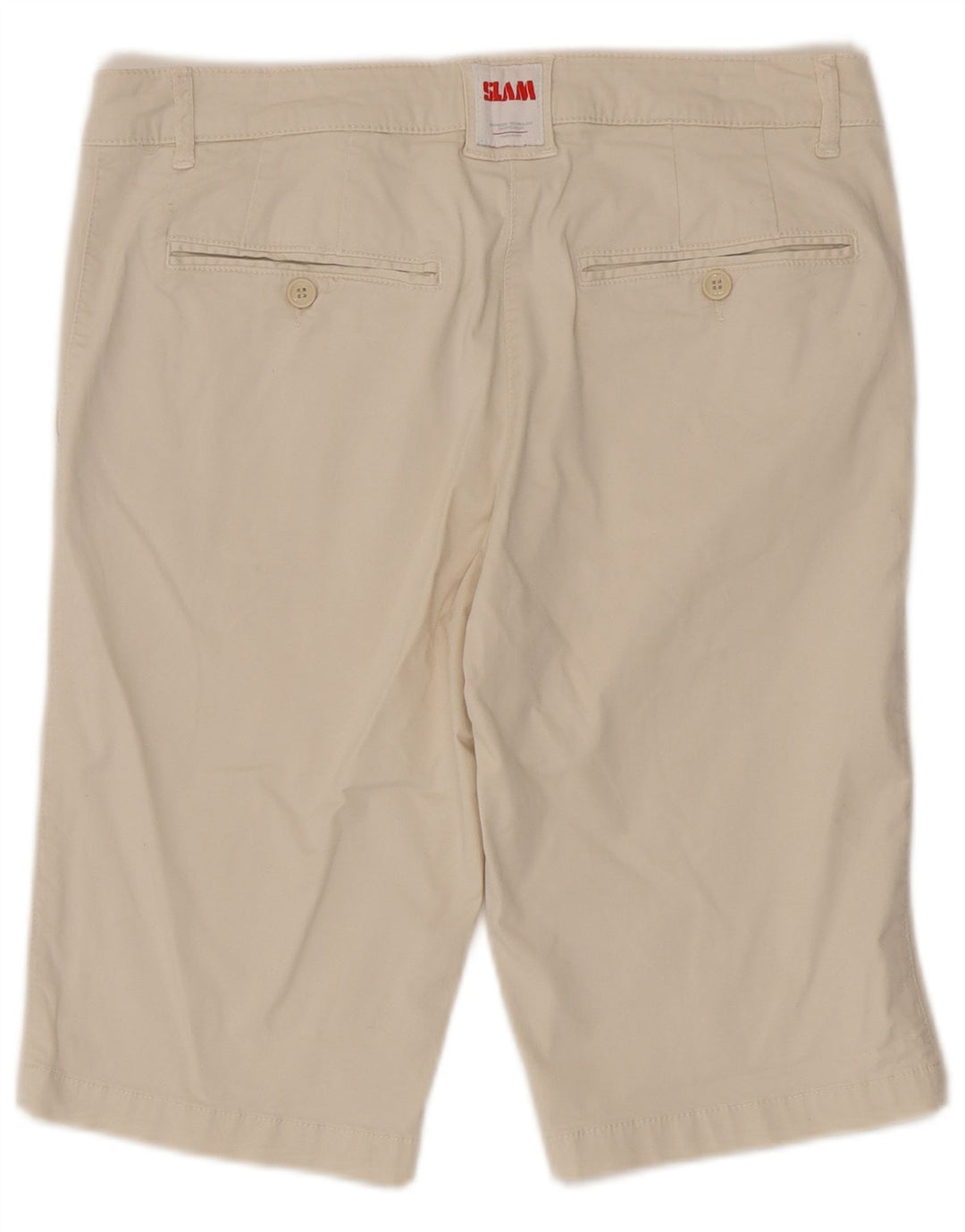Slam Womens Chino Shorts IT 46 Grande W32 Algodão Bege