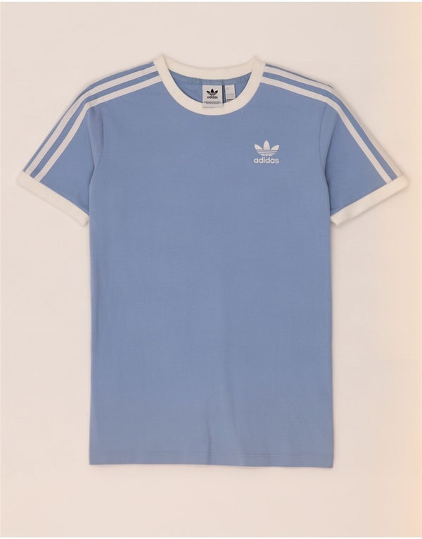 Camiseta Adidas Feminina Top UK 8 Pequena Azul Algodão