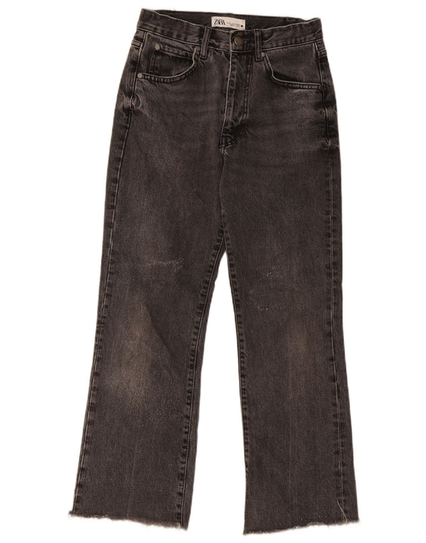 Calça jeans reta feminina Zara EU 34 2XS W24 L26 cinza