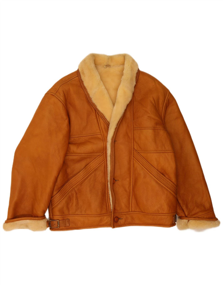 Jaqueta masculina VINTAGE Shearling IT 52 XL Bege Shearling