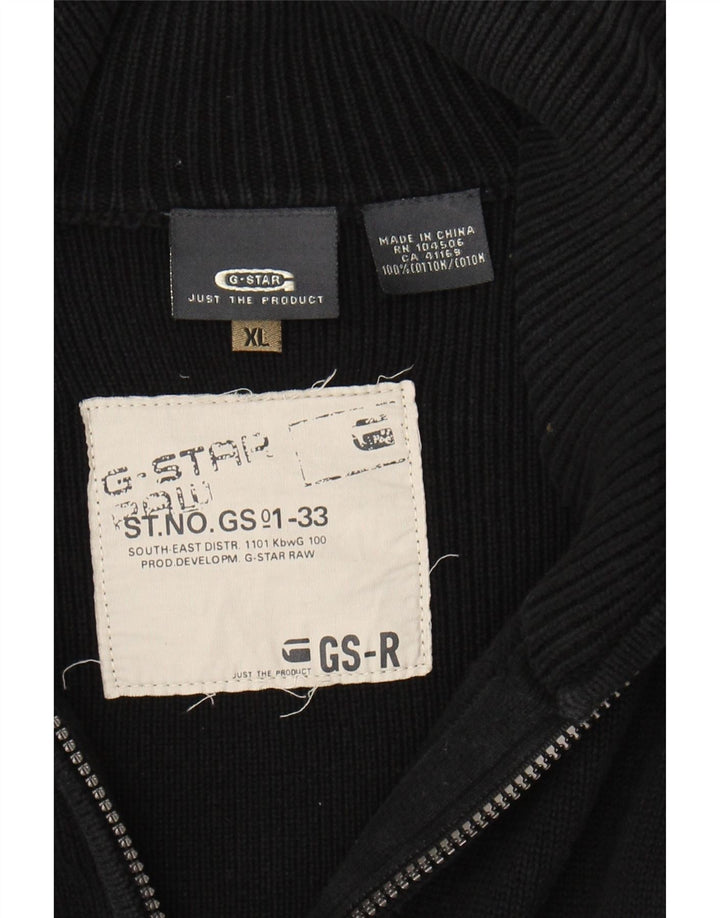 Suéter cardigã gráfico masculino G-STAR XL algodão preto