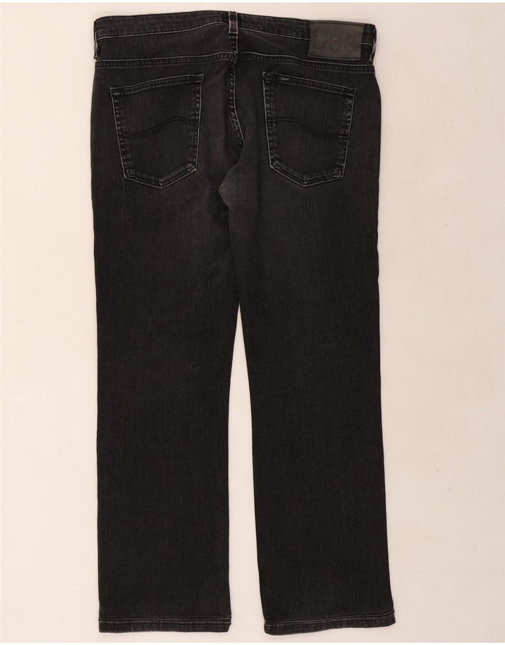 Lee Mens Knox Straight Jeans W36 L30 Algodão Preto
