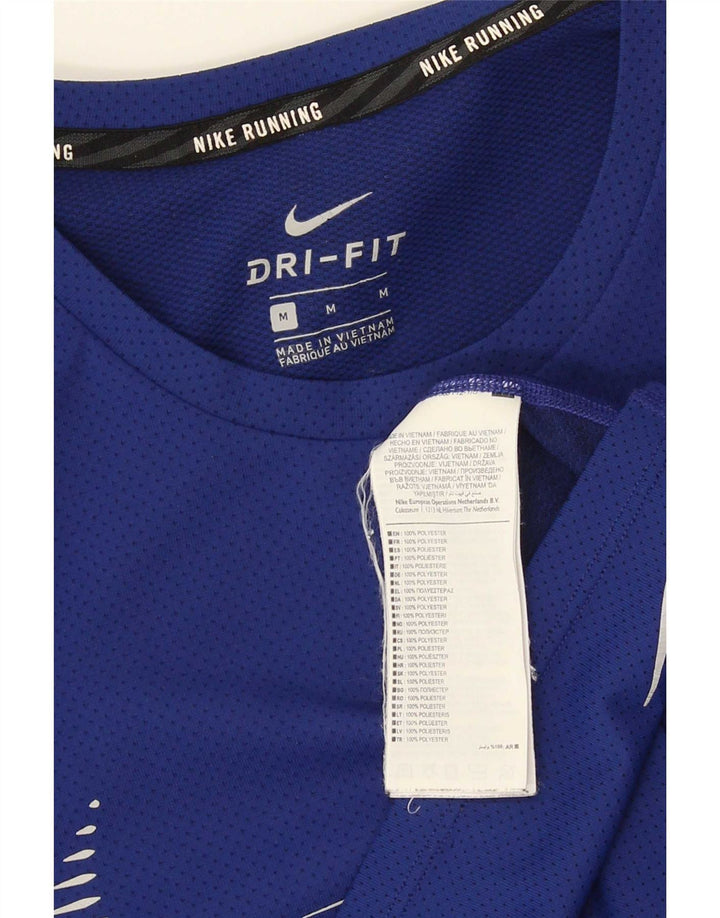 Camiseta Nike Masculina Dri Fit Graphic Top Médio Azul Poliéster