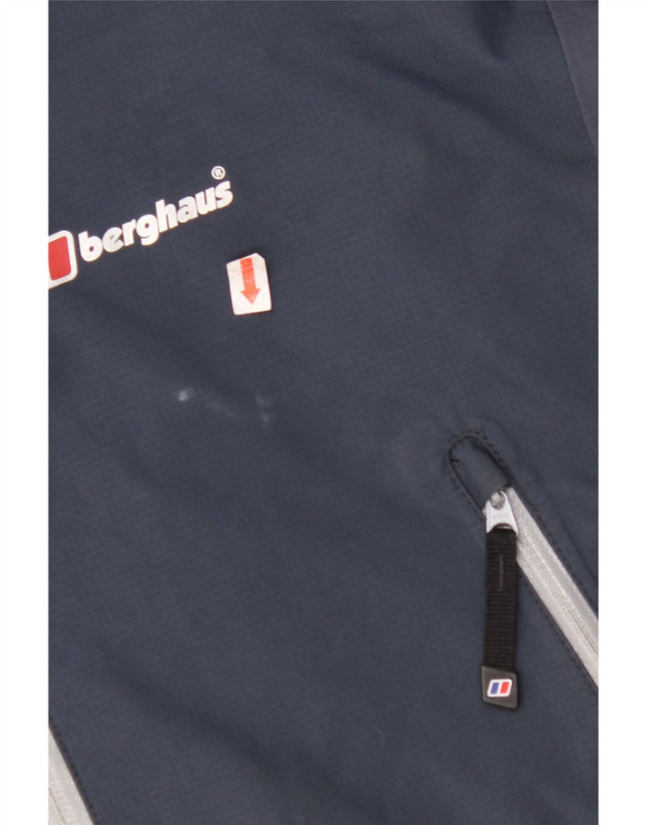 Jaqueta de chuva masculina BERGHAUS com capuz UK 38 nylon azul marinho médio