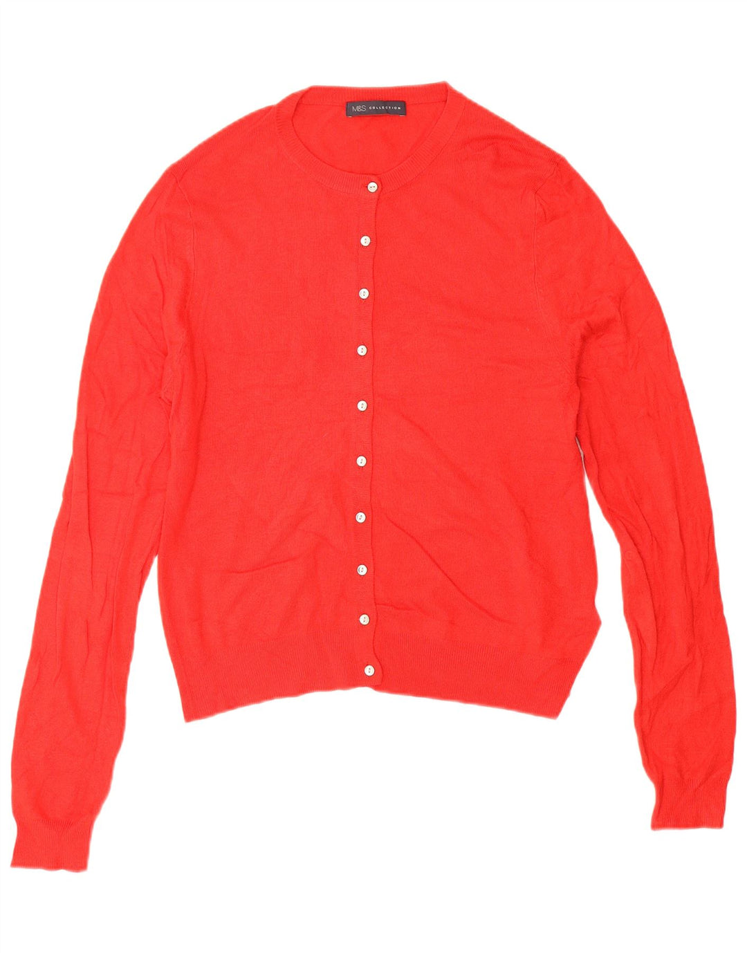 Suéter cardigã feminino Marks & Spencer UK 14 grande viscose vermelha