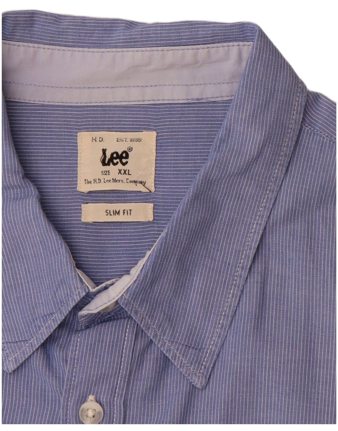 Camisa masculina slim fit LEE 2XL algodão listrado azul