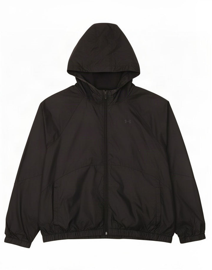 Under Armour Mens Hooded Tracksuit Top Jacket Grande Poliéster Preto