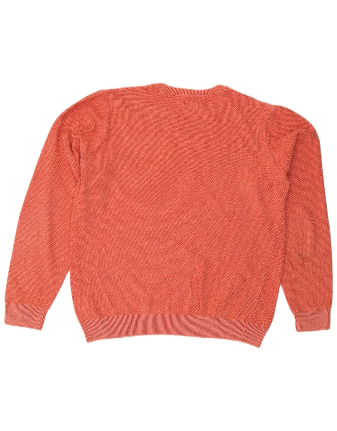 Suéter masculino Marks & Spencer com gola redonda e algodão laranja médio