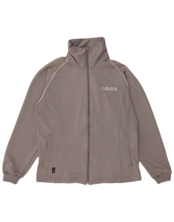 Adidas Womens Tracksuit Top Jacket UK 14 Médio Cinza