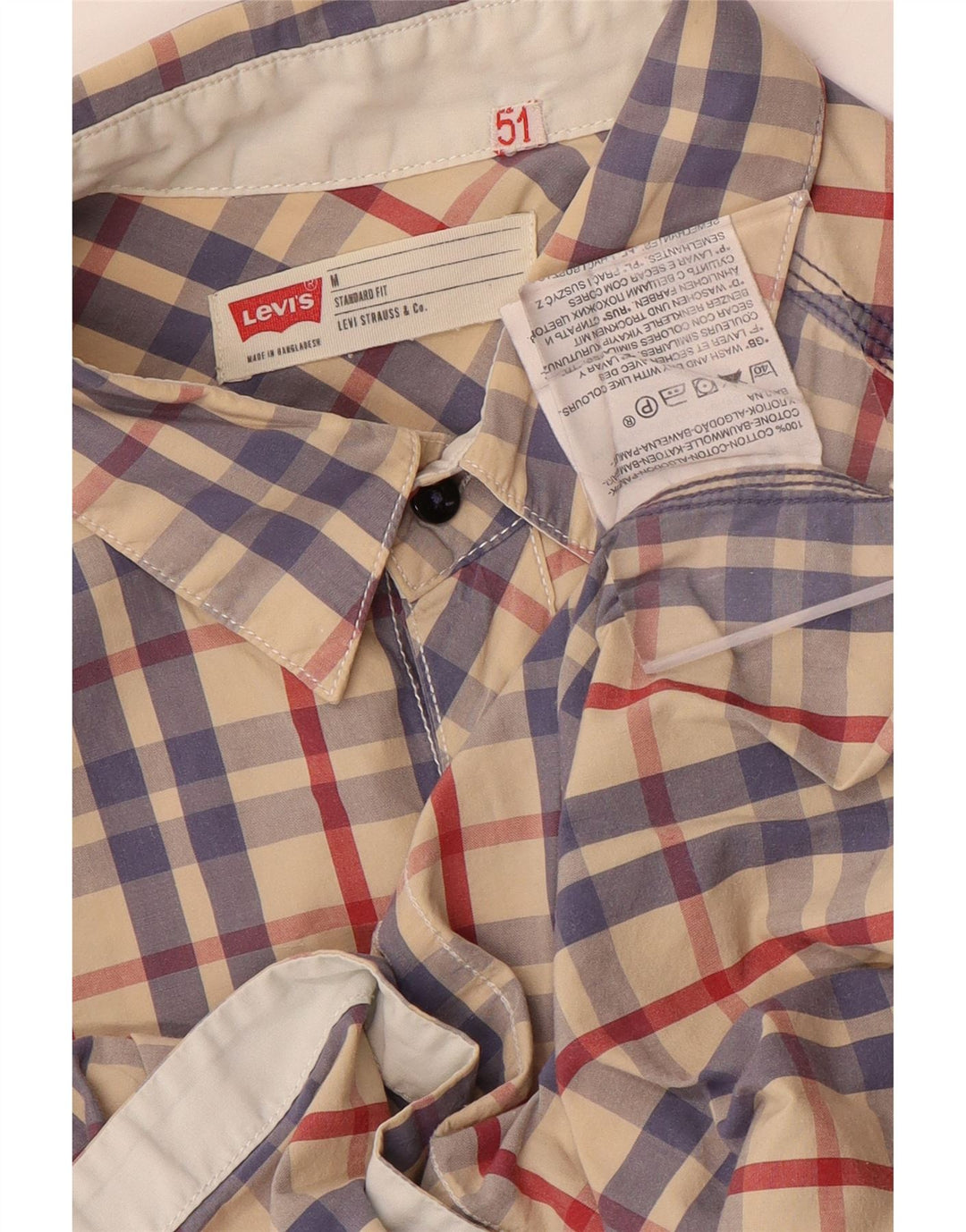 Camisa masculina Levi's Standard Fit média de algodão xadrez multicolorido