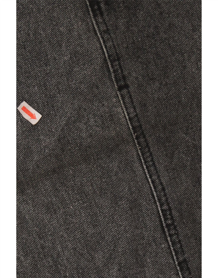 Saia jeans feminina VINTAGE W26 pequeno algodão cinza