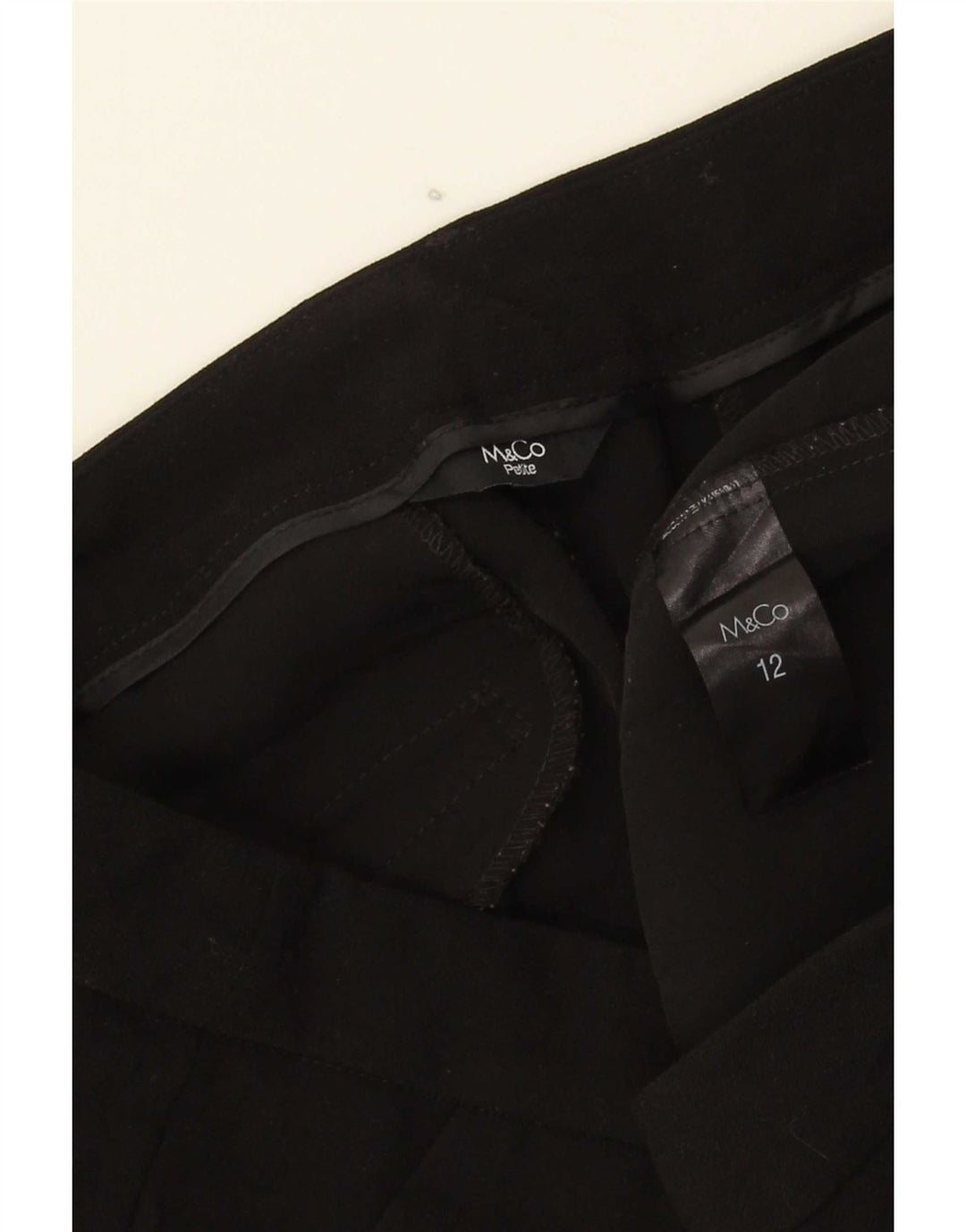 Calça Chino Feminina M&Co UK 12 Médio W32 L25 Poliéster Preto