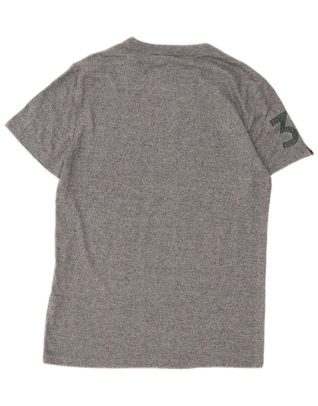 Camiseta gráfica masculina Superdry Top cinza médio algodão
