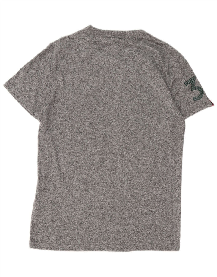 Camiseta gráfica masculina Superdry Top cinza médio algodão