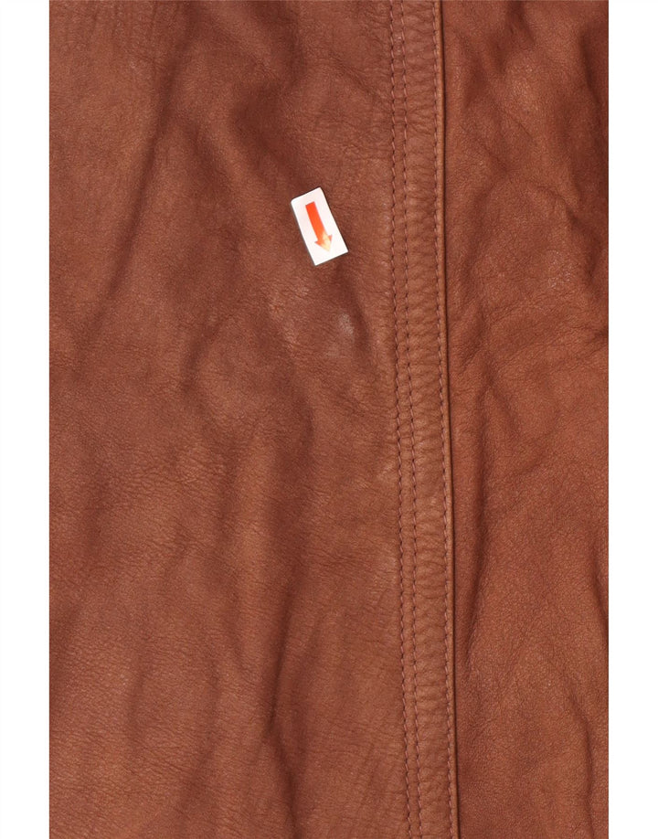 Casaco de couro masculino VINTAGE IT 50 grande marrom