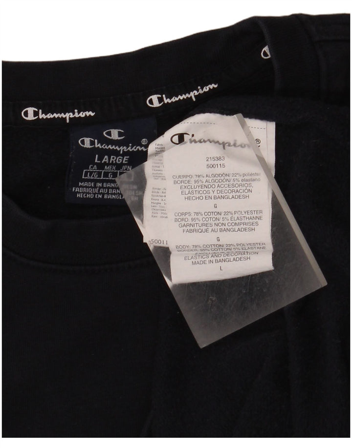 CHAMPION Suéter masculino moletom grande algodão azul marinho