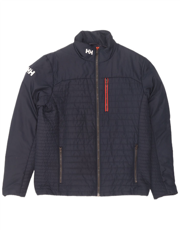 Jaqueta masculina acolchoada gráfica Helly Hansen UK 42 XL azul marinho poliéster