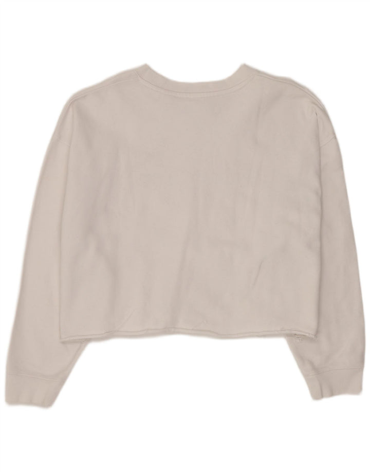 Suéter de moletom feminino oversized Levi's Reino Unido 14 grande listrado branco