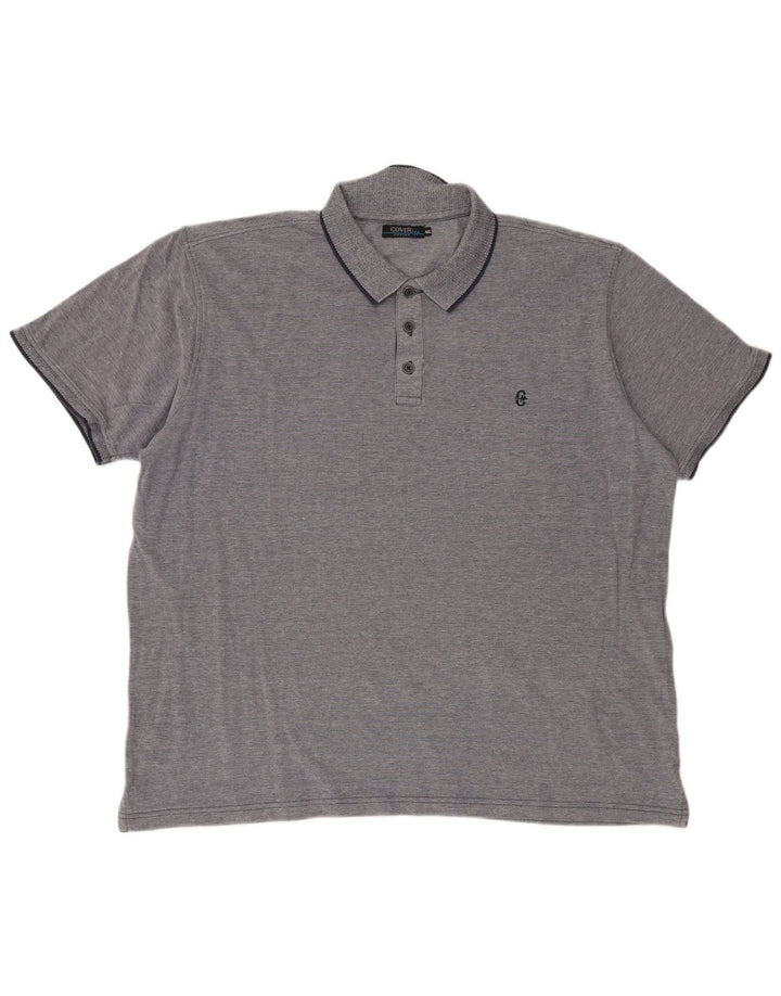 Camisa polo masculina Coveri 4XL algodão cinza