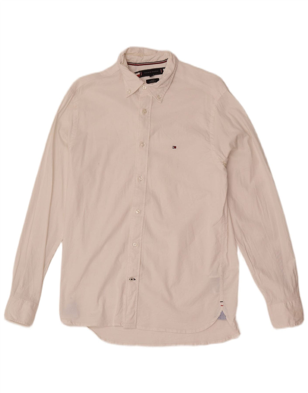 Camisa masculina Tommy Hilfiger Regular Fit pequena de algodão branco