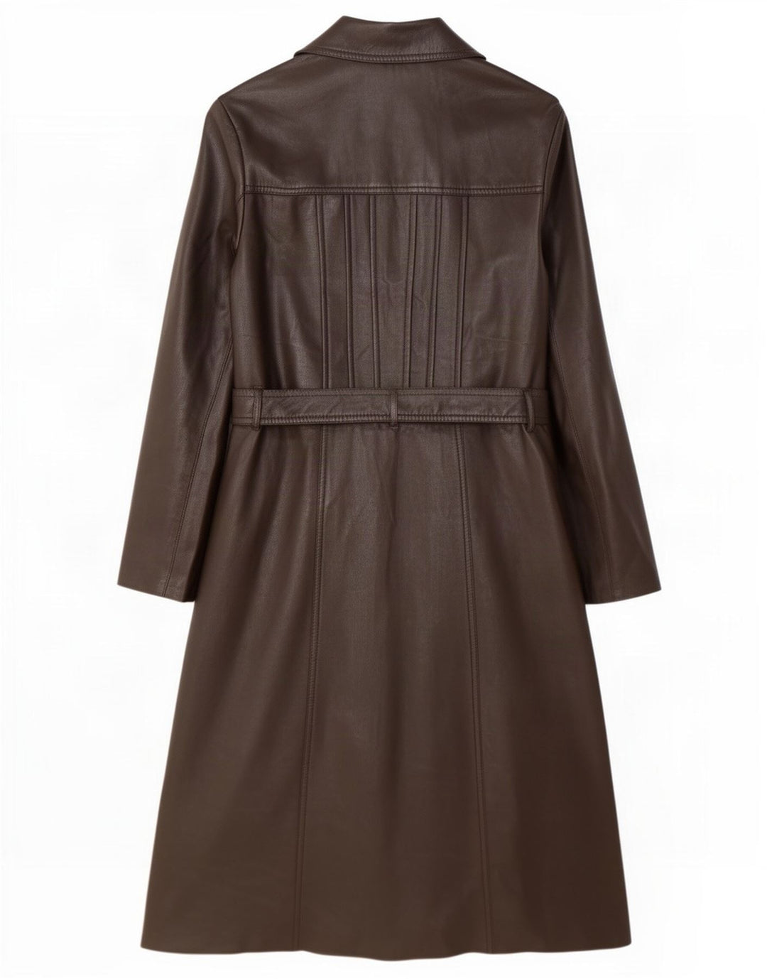 Casaco de couro feminino vintage UK 12 marrom médio