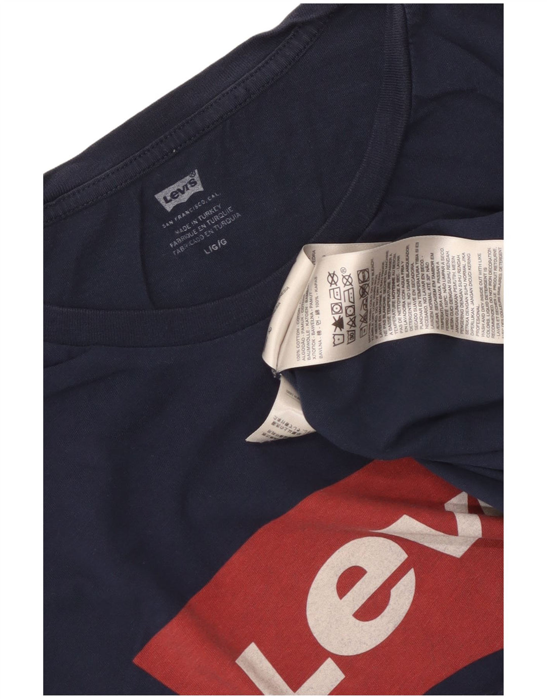 Camiseta gráfica masculina Levi's Top grande algodão azul marinho