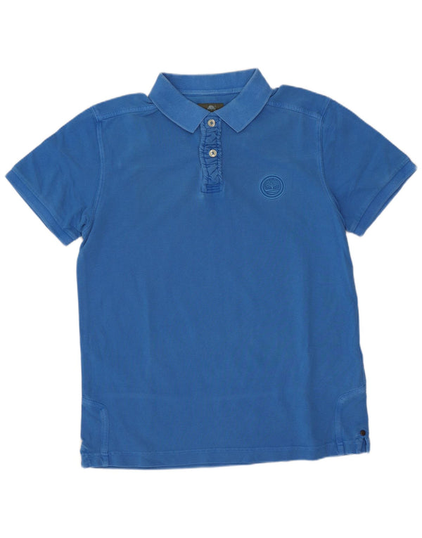 Camisa polo masculina Timberland Slim Fit médio azul algodão