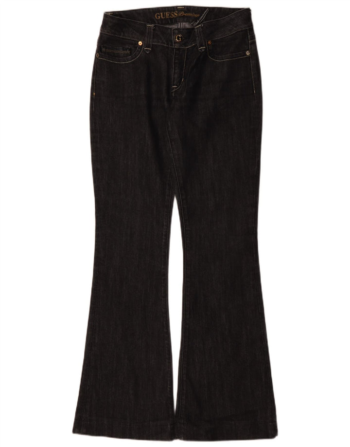 Guess Calça jeans feminina larga W29 L32 algodão preto