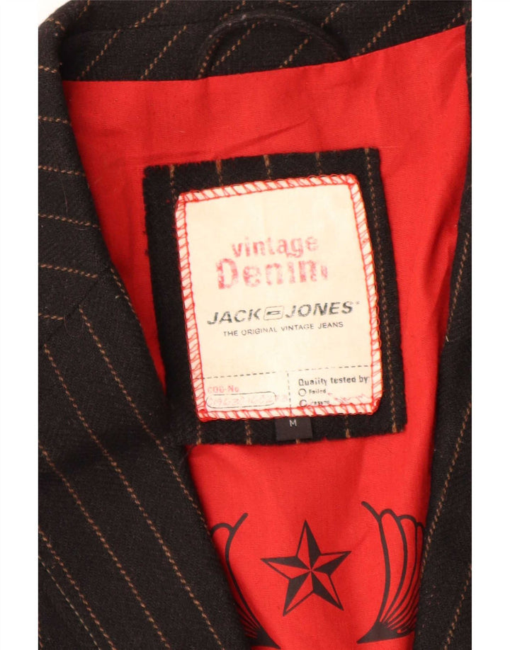 Jack & Jones Mens Graphic Blazer Jacket Reino Unido 38 Médio Preto Risca de Giz