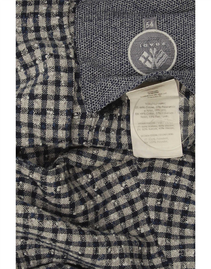 Jaqueta blazer masculina Fradi com 2 botões IT 54 2XL algodão guingão azul marinho