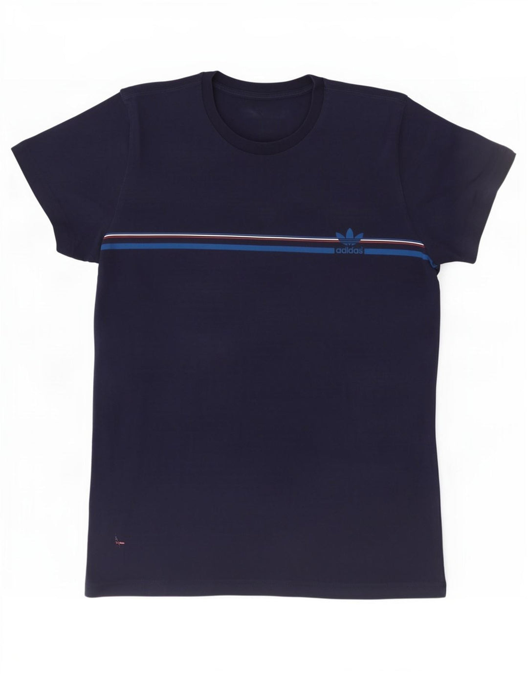 Camiseta masculina Adidas grande listrada azul marinho