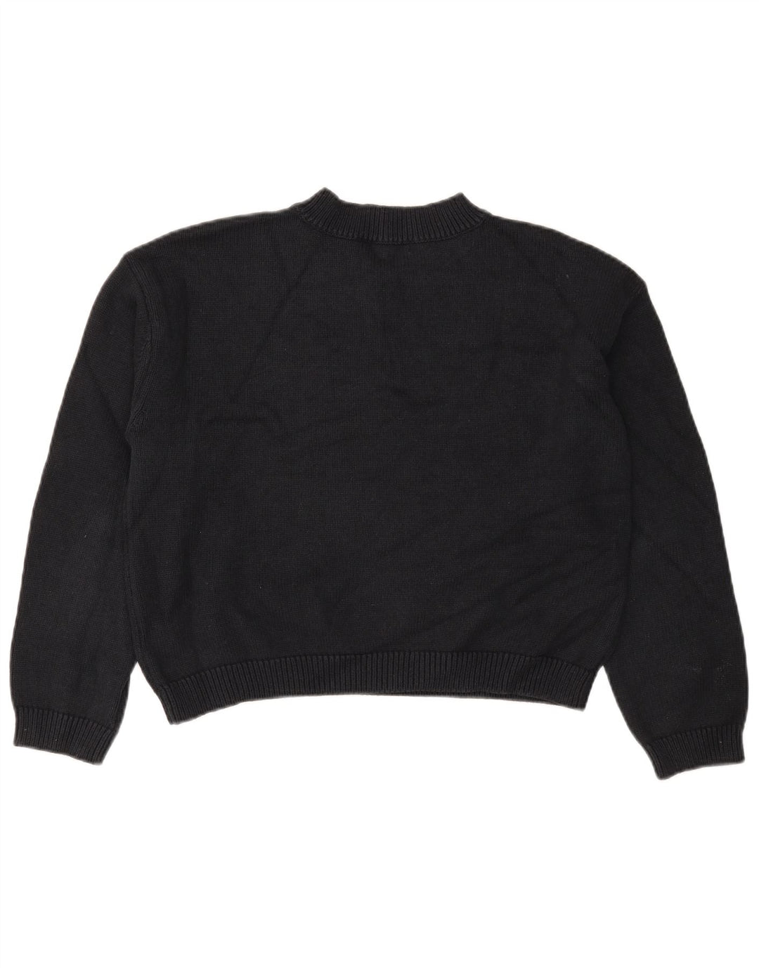 Suéter feminino Marks & Spencer com decote em V e gola V Reino Unido 14 médio preto