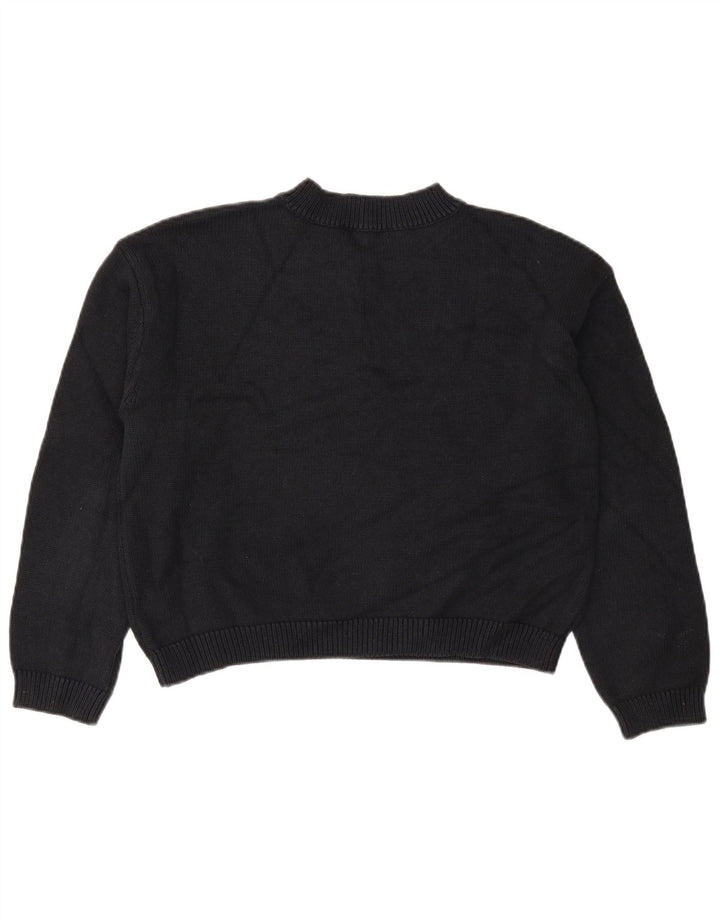 Suéter feminino Marks & Spencer com decote em V e gola V Reino Unido 14 médio preto