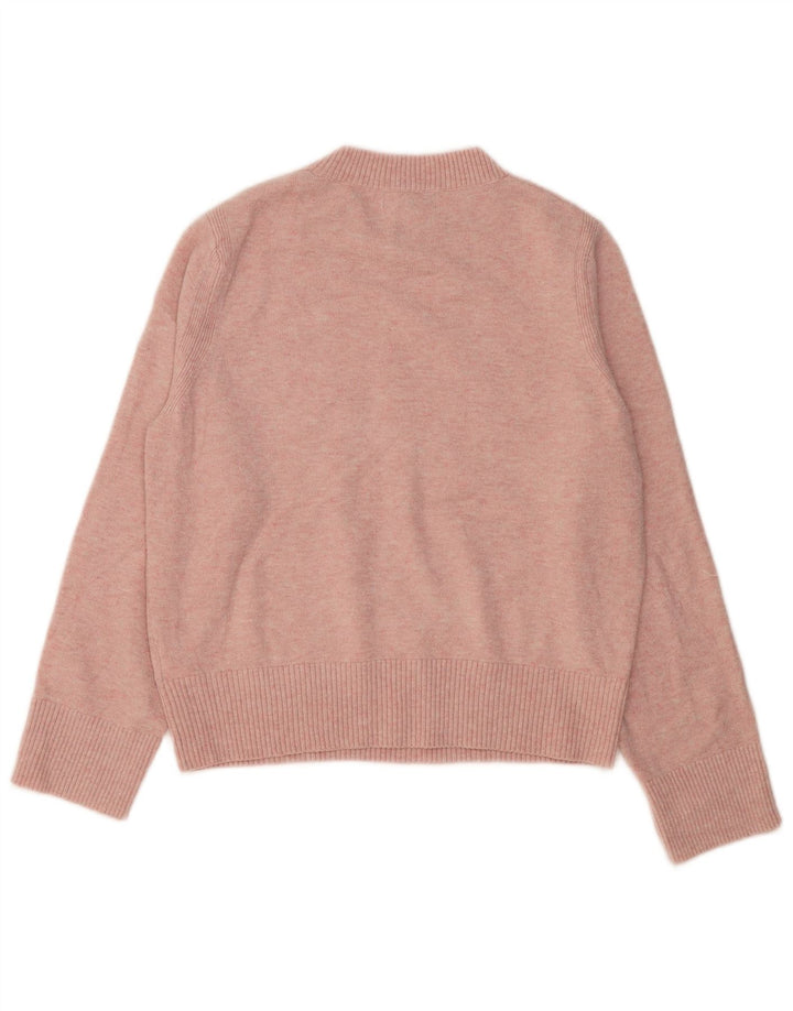 Suéter feminino Marks & Spencer com gola redonda e gola redonda Reino Unido 14 médio rosa