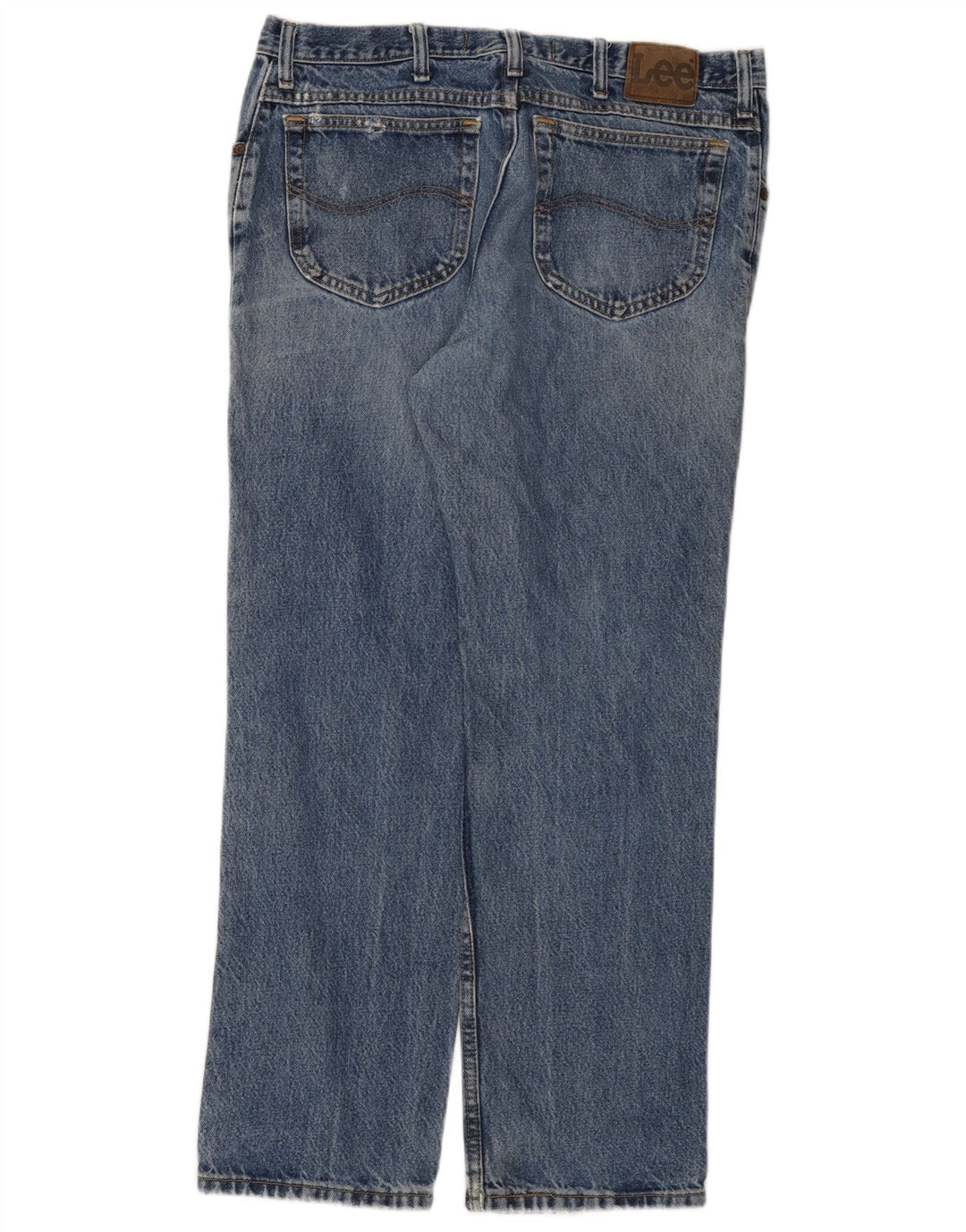 Jeans retos masculinos LEE desgastados W36 L30 algodão azul
