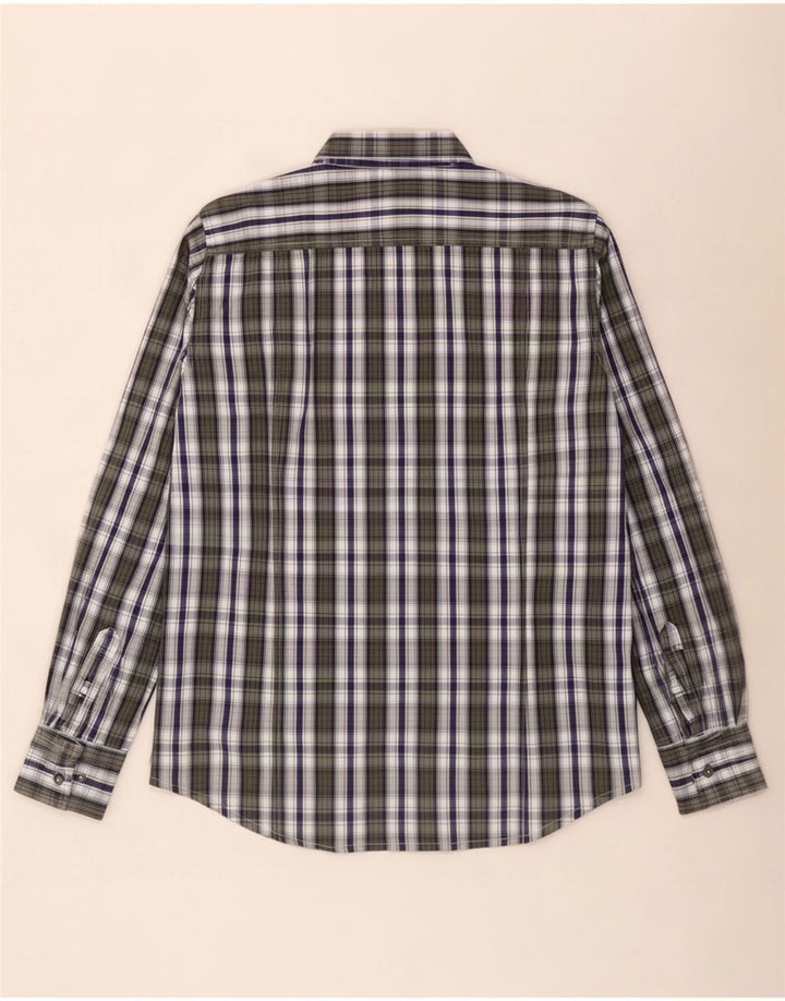 Camisa masculina Kappa grande algodão xadrez verde