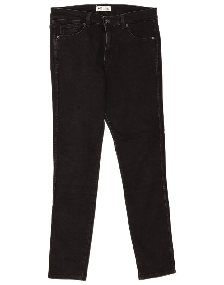Zara Jeans Slim Feminino EU 40 Médio W30 L28 Algodão Preto