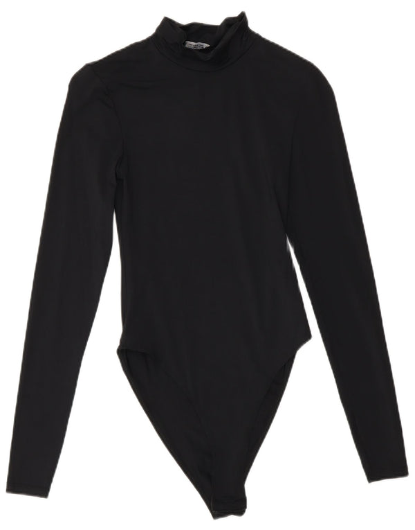 Macacão feminino de manga comprida Zara UK 8 pequeno preto poliamida