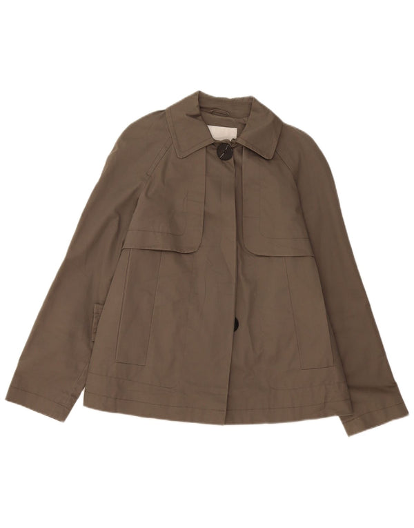 Casaco trench curto feminino Zara UK 6 XS algodão cinza