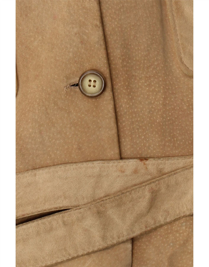 Jaqueta feminina vintage de camurça IT 48 XL couro bege
