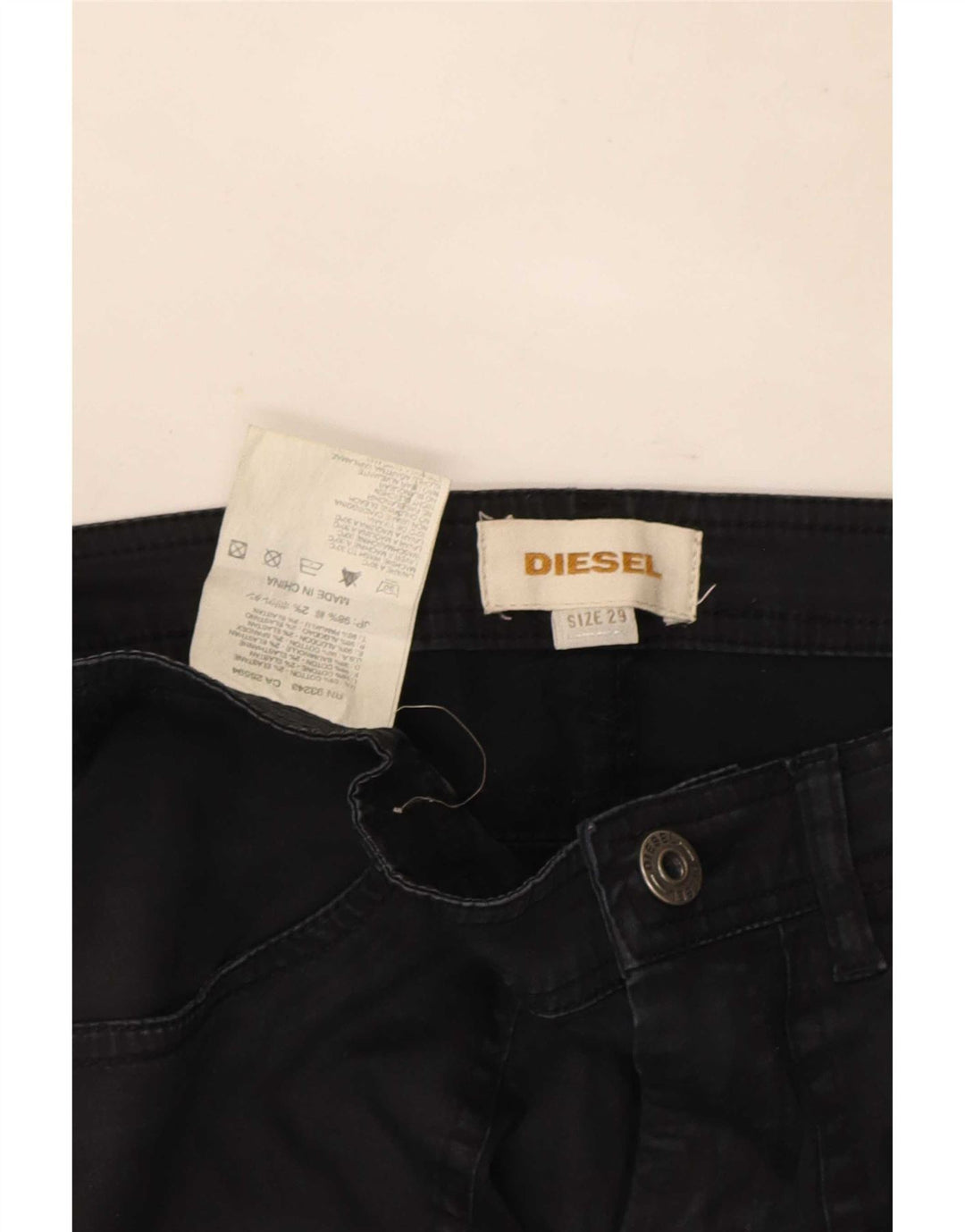 Jeans Slim Feminino Diesel W29 L30 Algodão Preto