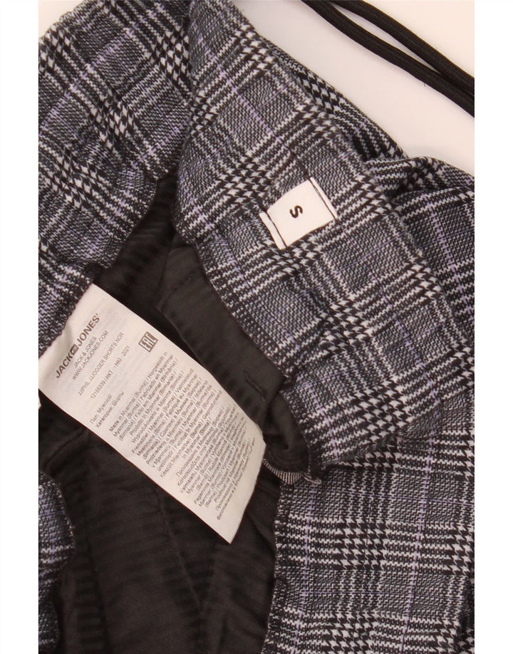 Shorts Chino Masculino Jack & Jones Pequeno W29 Poliéster Xadrez Cinza