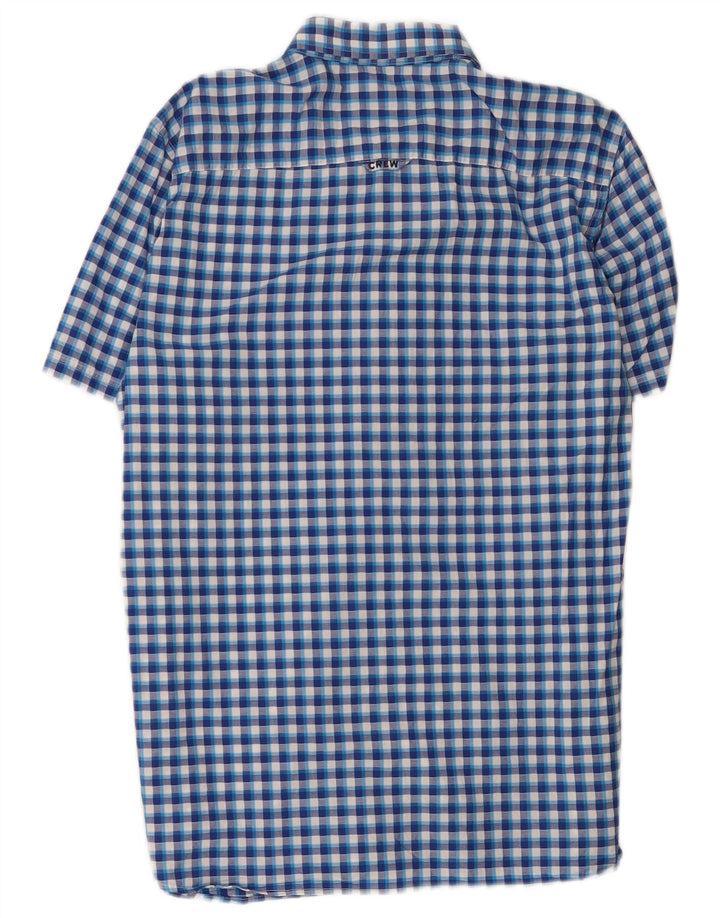 Camisa masculina manga curta XL algodão xadrez azul
